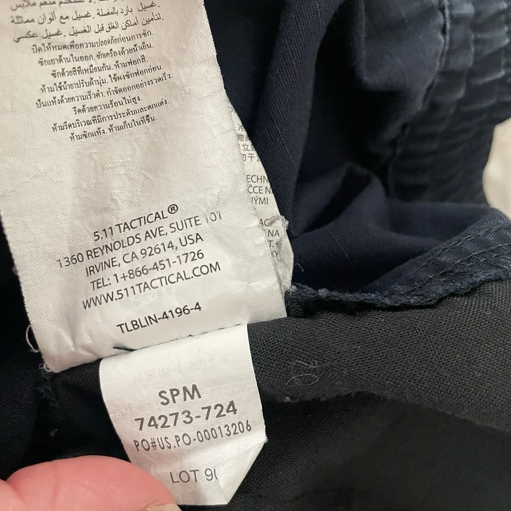 5.11 Tactical Mens 40x32 Navy Blue Cotton Canvas Cargo Pants 74273-724